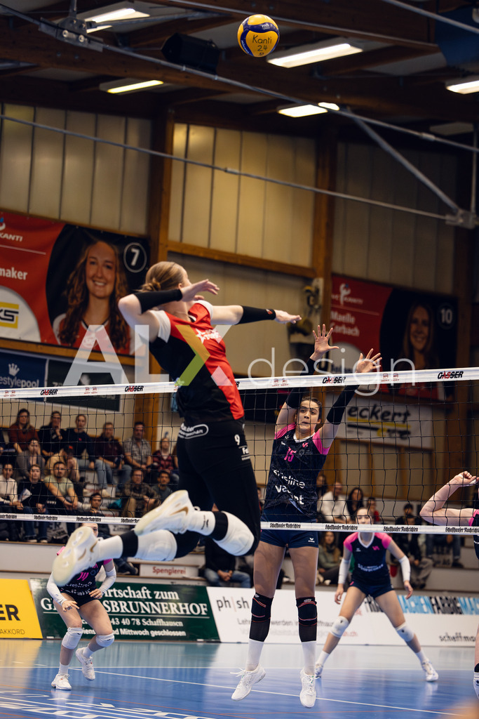 Volleyball I Frauen I Saison 2025-2026 I Volleyball NLA | Women I Round 14 I VC Kanti Schaffhausen - NLZ Volleyball Academy Zürich I 16.01.2026 | VC Kanti Schaffhausen - 9 Jordan Lockwood (USA) – Diagonal - Realisiert mit Pictrs.com