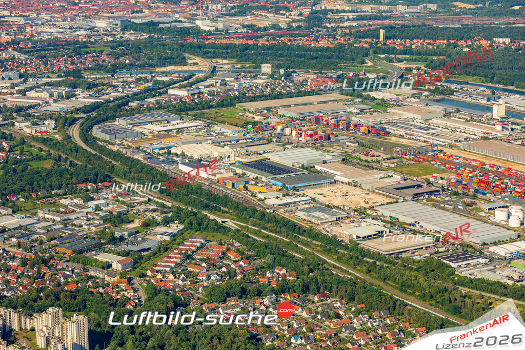 Geschenkidee Industriegebiet Koppenhof bei Nürnberg -Die Luftbildaufnahme wurde 2025 vom UL-Flugzeug heraus erstellt ( keine Drohne ) - Hochauflösende Luftaufnahme -Nicht vergleichbar mit Google Maps oder Satelittenbilder- Die Geschenkidee !Mit Lizenz und Bildrechte bestellbar