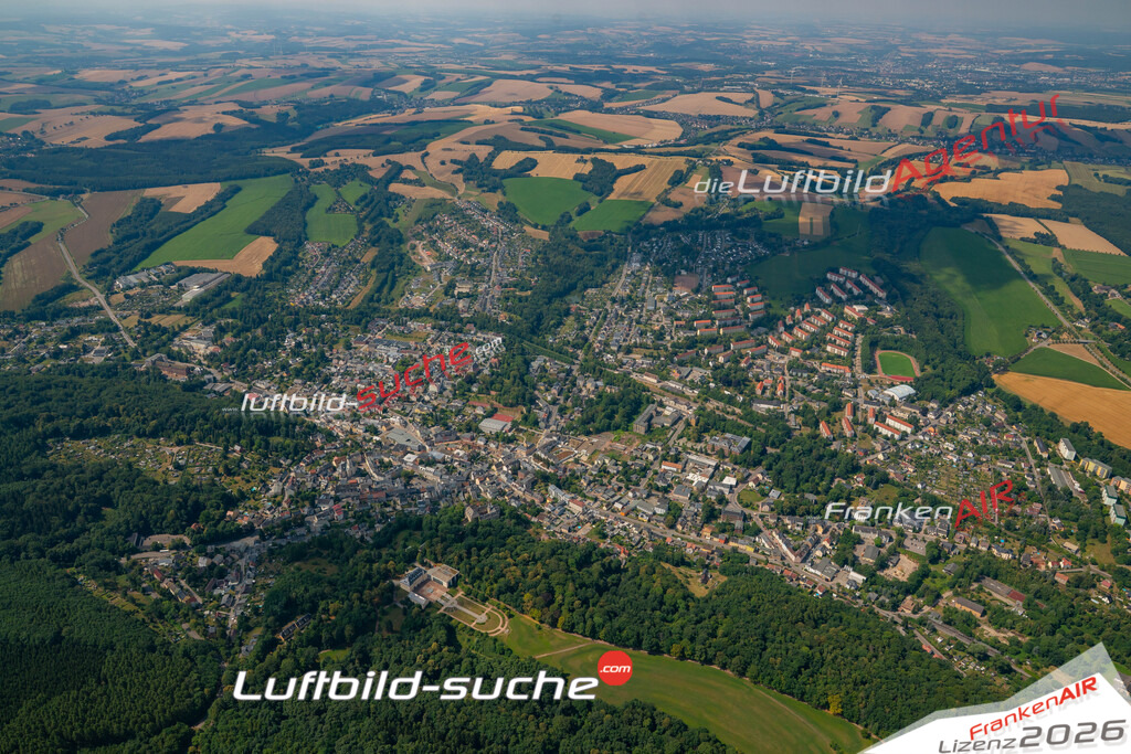 Das Luftbild der Stadt Lichtenstein wurde 2018 vom Flugzeug heraus erstellt (keine Drohne) Aufnahmehöhe ca.400 Meter- hohe Auflösung für beste Druck-Qualität