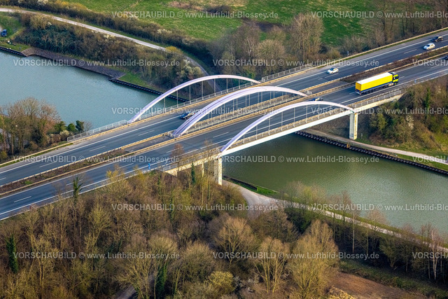 Hamm240305848 | Luftbild, Autobahn A1 und Kanalbrücke über den Datteln-Hamm-Kanal, Stadtbezirk Herringen, Hamm, Ruhrgebiet, Nordrhein-Westfalen, Deutschland