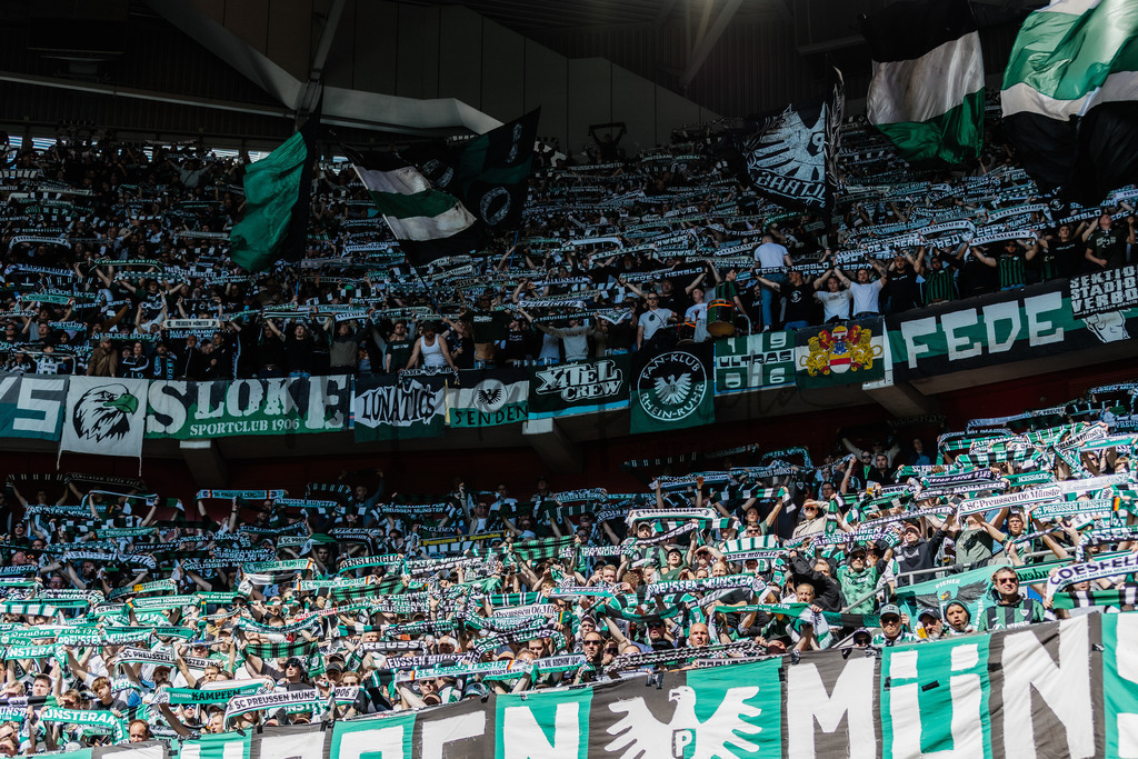 2. Bundesliga, Saison 2024/25, 28. Spieltag: Fortuna Düsseldorf - SC Preußen Münster | Düsseldorf, 05.04.2025: 2. Bundesliga, 28. Spieltag, Fortuna Düsseldorf gegen SC Preußen Münster in der Merkur Spiel-Arena in Düsseldorf. Foto: sportfotografie.ms | Markus Paletta - Realisiert mit Pictrs.com