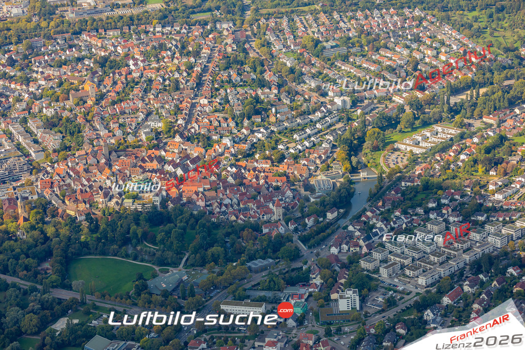 Luftaufnahme von  Waiblingen - Die Luftaufnahme wurde 2025 vom UL-Flugzeug heraus erstellt ( keine Drohne ) - Hochauflösende Luftaufnahme - für professionelle Ausdrucke geeignet. Die Geschenkidee !Mit Lizenz und Bildrechte bestellbar