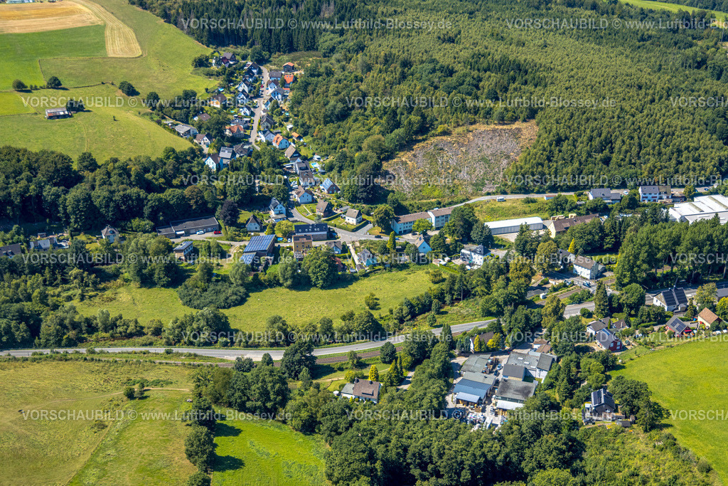 Kierspe250813400 | Luftbild, Wohngebiet Ortsansicht Ortsteil Bollwerk, Kierspe, Sauerland, Nordrhein-Westfalen, Deutschland