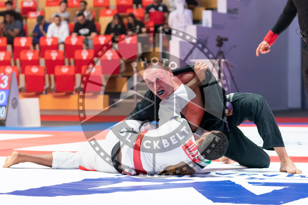 20231106PBB0442 | Fighters compete during the AJP World Master Championship in the Mubadala Arena in Abu Dhabi, Arab United Emirates, on November 6, 2023.