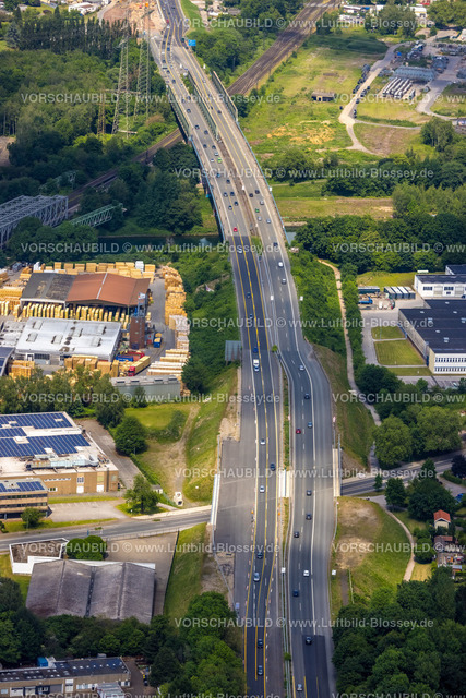 Herne220502982 | Luftbild, Ausbau der Autobahn A43 an der Brücke Forellstraße, Baukau, Herne, Ruhrgebiet, Nordrhein-Westfalen, Deutschland