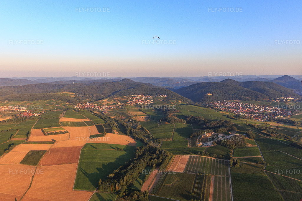 Luftbild: Ortsansicht von Osten im Ortsteil Gleiszellen in Gleiszellen-Gleishorbach im Bundesland Rheinland-Pfalz in Deutschland. Foto: IMG_121945.jpg vom 08.08.2020 durch Werner Riehm/FLY-FOTO.de
