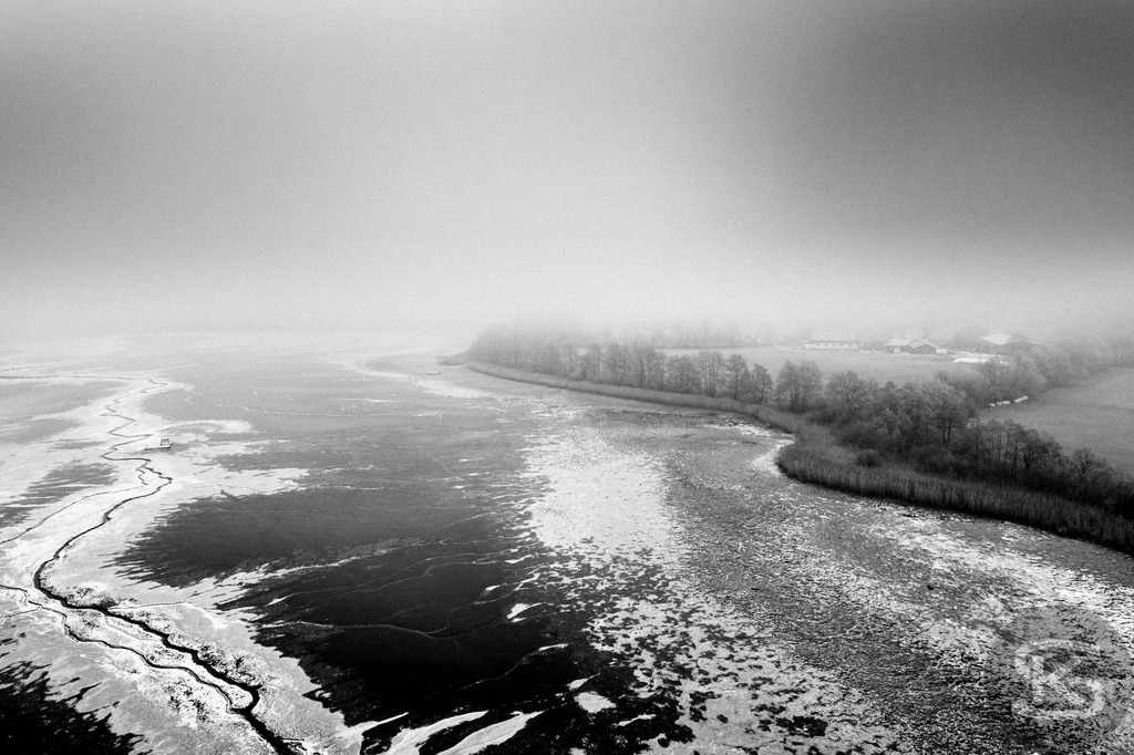 Im Nebel – Minimalistische Seelandschaften in Schwarzweiß | Reduzierte Schwarzweiß-Fotografie-Serie von nebelverhangenen Seelandschaften. Reduzierte Kompositionen mit Baumsilhouetten und diffusem Morgenlicht von Stefan Kuhn. Limitierte Fine Art Prints. - Realisiert mit Pictrs.com