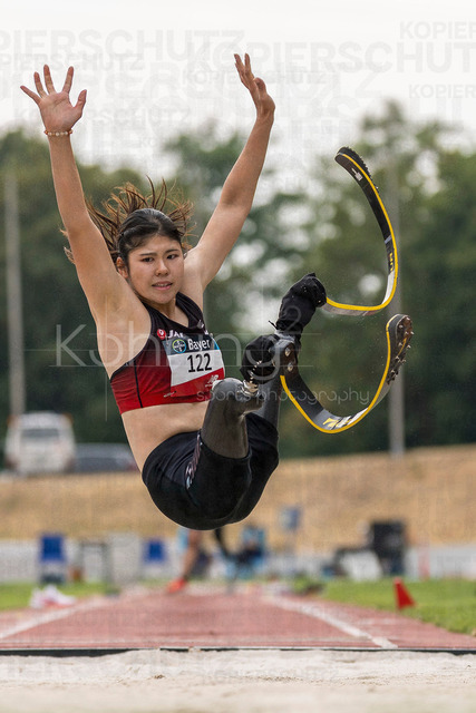 Para Heimspiel 7.0; Leverkusen, 18.07.2026 | LEVERKUSEN, GERMANY - JULY 18, 2026 : Erina Yuguchi (JPN/Japan) competing in the long jump during the Para Heimspiel 7.0 at Fritz Jacobi Sports Complex on July 18, 2026 in Leverkusen, Germany.