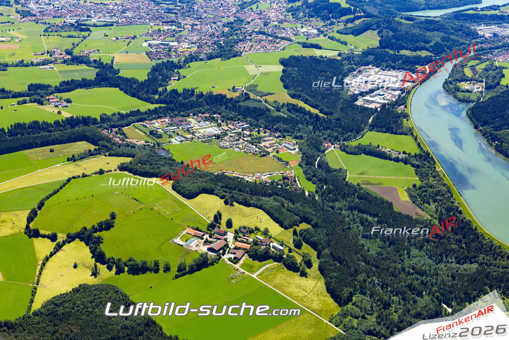 Aktuelles Luftbild von Herzogsägmühle Peiting - Die Luftaufnahme wurde 2022 mittels UL-Flugzeug erstellt ( keine Drohne ) - hochauflösende Kamera-Systeme von  Canon -Beste Qualität - Für grossformatige Ausdrucke geeignet. Die Geschenkidee !