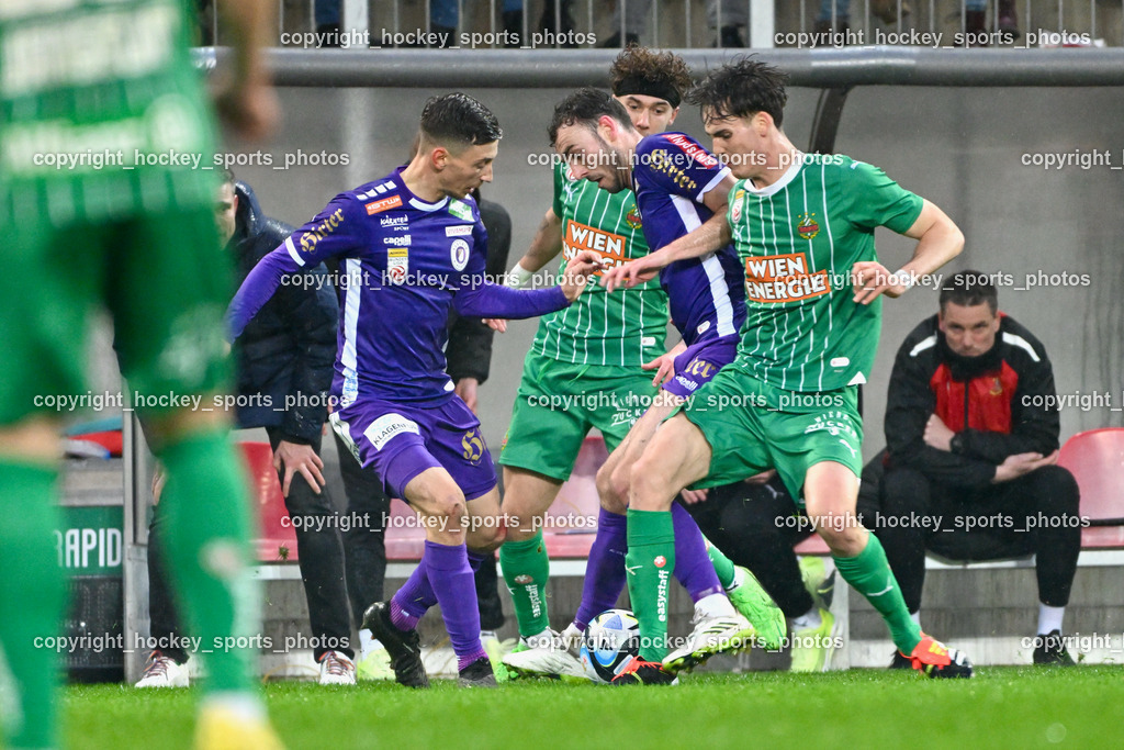 Austria Klagenfurt vs. SK Rapid 10.3.2024 | #33 Till Schumacher, #10 Christoph Lang, #19 Andy lrving, #34 Nikolas Sattlberger