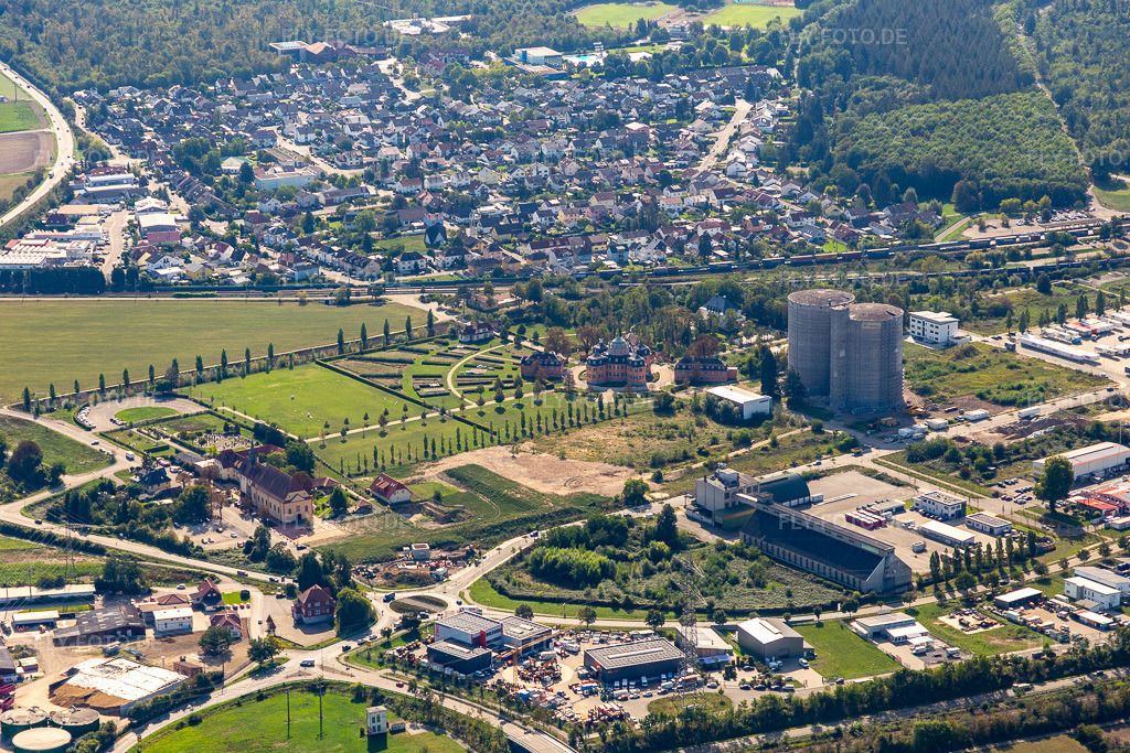 Luftbild: Eremitage in Waghäusel im Bundesland Baden-Württemberg in Deutschland. Foto: IMG_122819.jpg vom 11.09.2020 durch Werner Riehm/FLY-FOTO.de