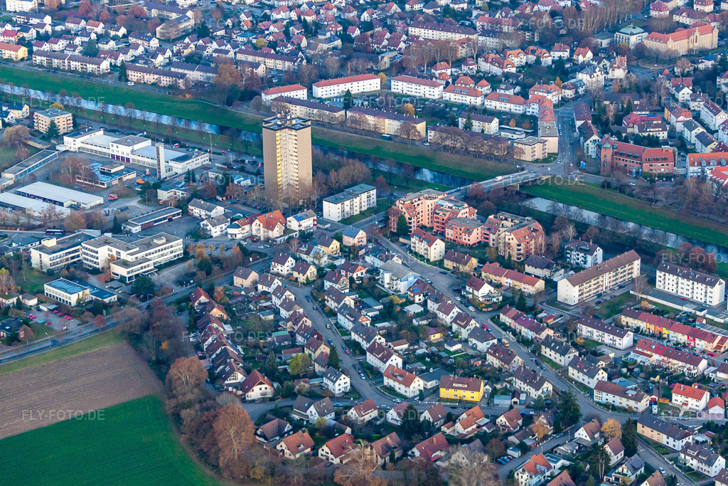 Luftbild: Hindenburgbrücke in Rastatt im Bundesland Baden-Württemberg in Deutschland. Foto: IMG_22910.jpg vom 21.11.2009 durch Werner Riehm/FLY-FOTO.de