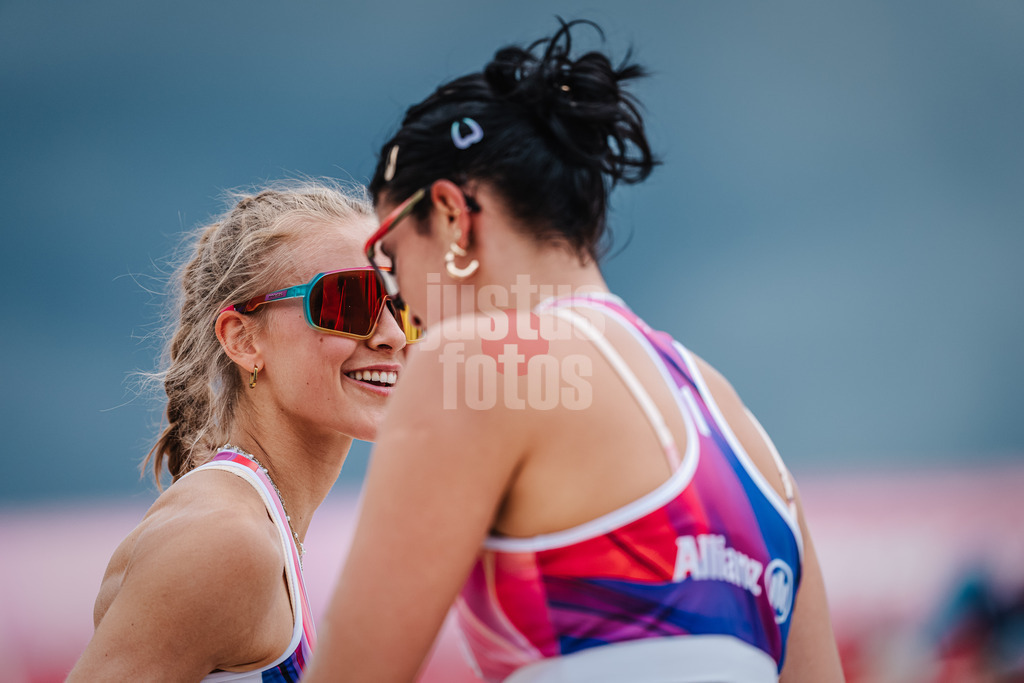 Sportart | Geschlecht | Saison 2022/2023 | Liga | Team1 vs. Team2 | TT.MM.JJJJ | Paula Schürholz (links) und Jannel Uhl (rechts)