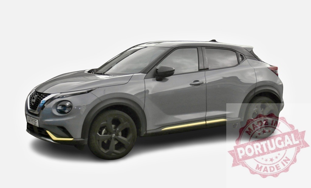 Nissan Juke showcasing its cutting-edge design and modern features | Modern gray Nissan Juke parked, highlighting its sleek design and advanced features - Realisiert mit Pictrs.com