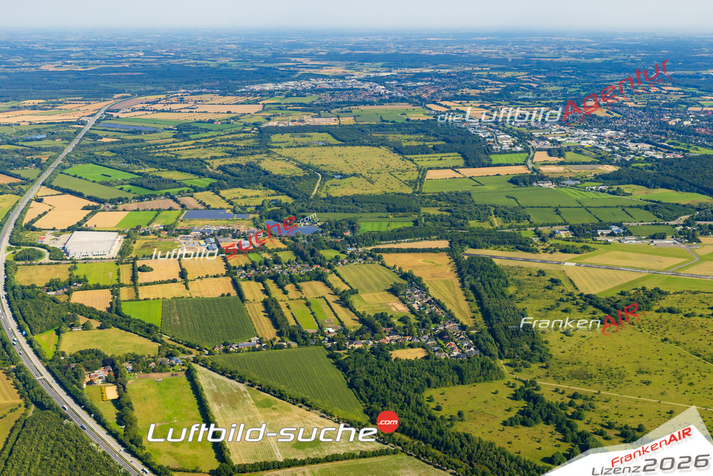 Luftaufnahme Unterlangenberg Handewitt - Die Luftaufnahme wurde 2025 vom UL-Flugzeug heraus erstellt ( ohne Drohne ) - Hochauflösende Luftaufnahme - für professionelle Ausdrucke geeignet. Die Geschenkidee !Mit Lizenz und Bildrechte bestellbar