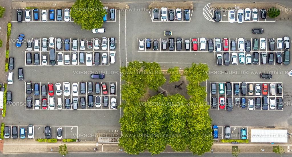 Hamm220604195 | Luftbild, Parkplatz Santa-Monica-Platz mit PKWs, Mitte, Hamm, Ruhrgebiet, Nordrhein-Westfalen, Deutschland