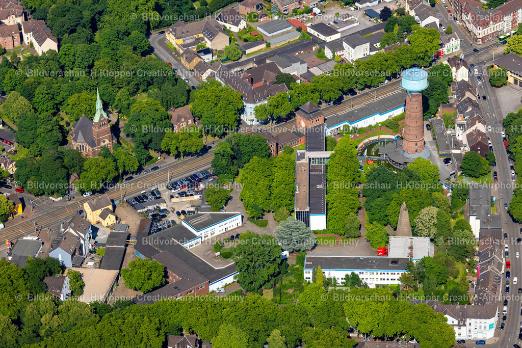 Luftbild Duisburg-4596 | Luftbild Duisburg Bauwerk des Industriedenkmales "Ngw Wasserturm" - Realisiert mit Pictrs.com