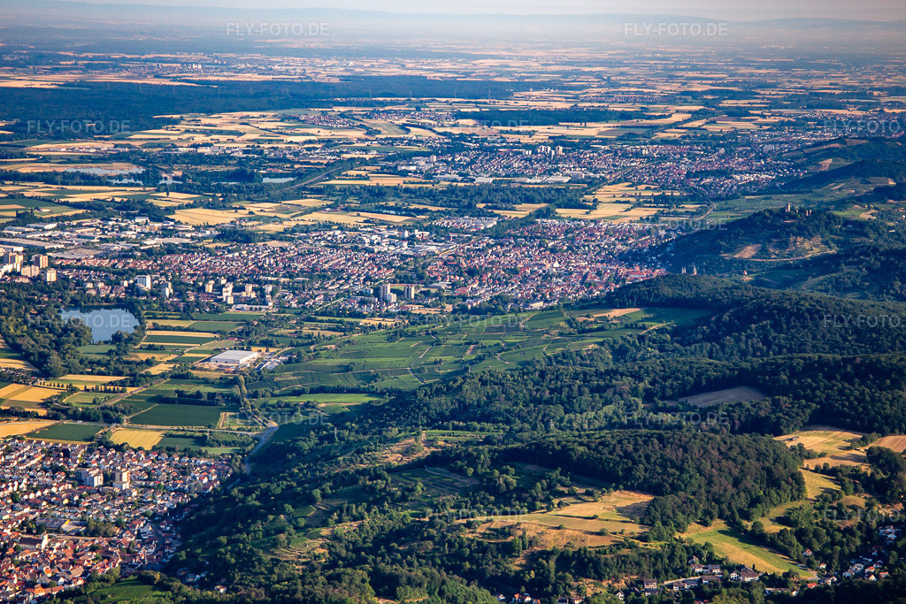 Luftbild: Ortsansicht von Südosten in Bensheim im Bundesland Hessen in Deutschland. Foto: IMG_137006.jpg vom 24.06.2023 durch Werner Riehm/FLY-FOTO.de