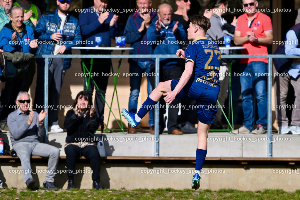 ATUS Velden vs. SPG LASK Amateure OÖ | Jubel #23 Ralph Roman Scheer ATUS Velden, ATUS Velden vs. SPG LASK Amateure OÖ, ATUS Velden vs. SPG LASK Amateure OÖ am 07.03.2026 in Velden (Wald Arena Velden), Austria, (Photo by Bernd Stefan)