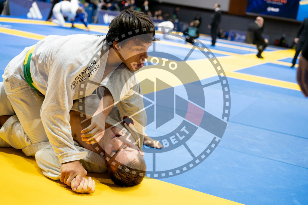 20240124PBB02410 | Fighters compete during the second day of the IBJJF European Championship in Paris, France, on January 24, 2024.