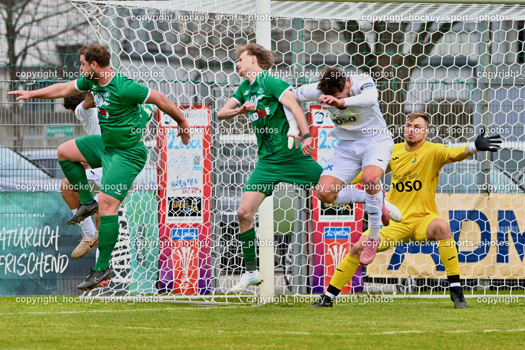 SAK vs. VST Völkermarkt | #6 Lukas Ladinig VST Völkermarkt, #10 Mario Michael Kuester VST Völkermarkt, #24 Jovan Koprivica SAK, #99 Arian Rener SAK,  SAK vs. VST Völkermarkt, SAK vs. VST Völkermarkt am 21.03.2026 in Klagenfurt (Sportpark Welzenegg), Austria, (Photo by Bernd Stefan)