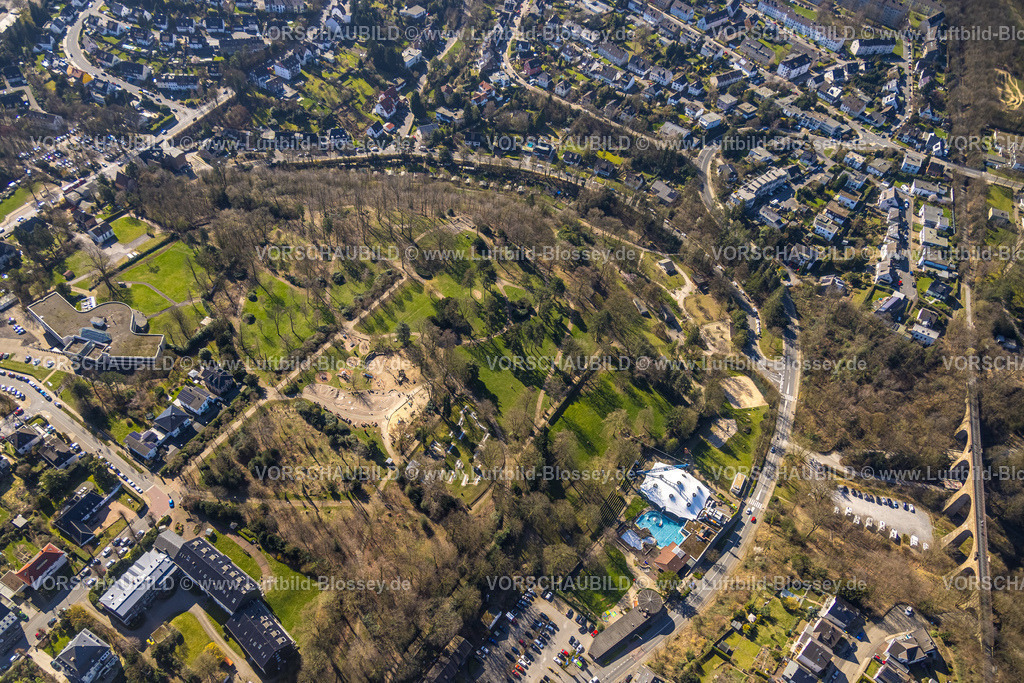 Velbert240301714 | Luftbild, Herminghauspark Freizeitpark mit Parkbad Velbert-Mitte Schwimmbad, Best Western Plus Parkhotel Velbert, Velbert, Ruhrgebiet, Nordrhein-Westfalen, Deutschland