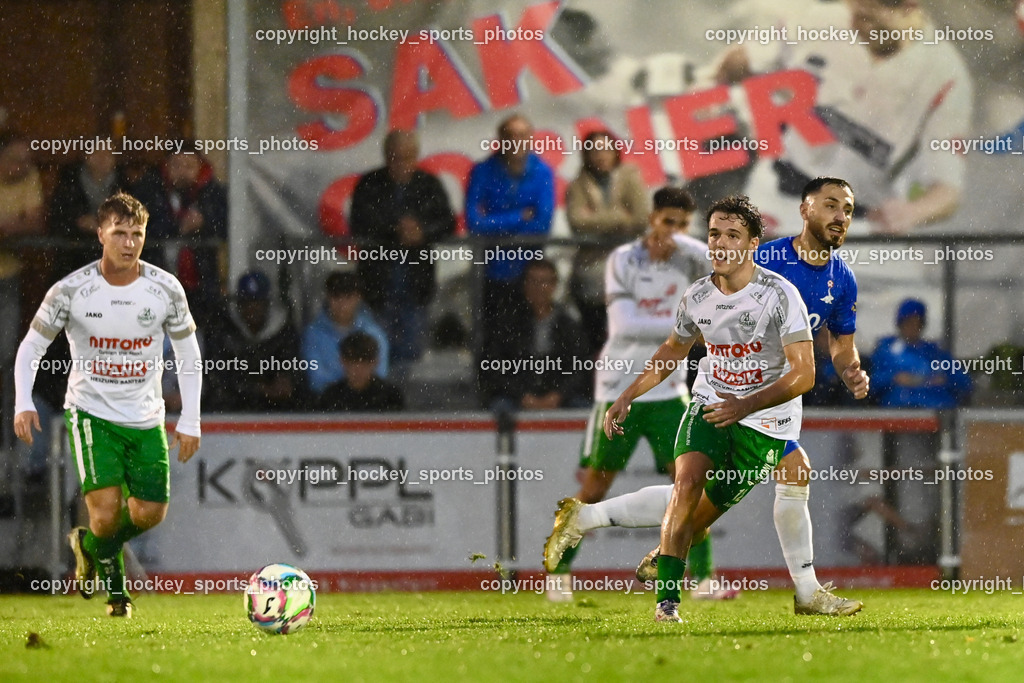 SAK vs. SV Donau  | #22 Leo Ejup SAK, #12 Fabio Marcel Primig SV Donau, #10 Yosifov Svetlozar Angelov SAK, SAK vs. SV Donau , SAK vs. SV Donau  am 27.09.2024 in Klagenfurt (Sportpark Welzenegg), Austria, (Photo by Bernd Stefan)