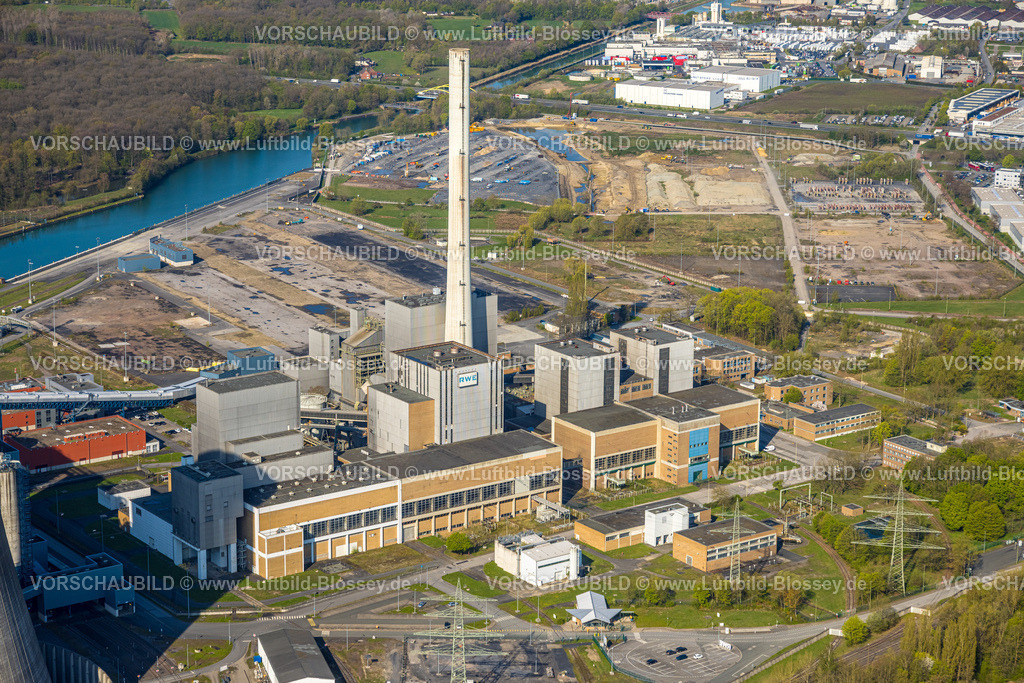 Hamm260400059Uentrop | Luftbild, RWE Kraftwerk Westfalen, Kernkraftwerk-Gebäude, THTR-300 (Thorium-Hoch-Temperatur-Reaktor), Kugelhaufenreaktor, Atomkraftwerk, Hochtemperaturreaktor heliumgekühlt, Uentrop, Hamm, Ruhrgebiet, Nordrhein-Westfalen, Deutschland