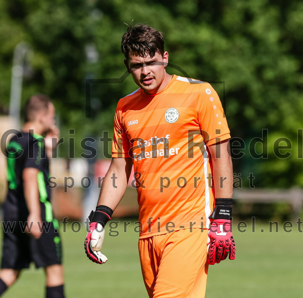 2023-07-09_059_FC_Forstern_gegen_SpVgg_Neuching | Forstern, Deutschland, 09.07.2023:
Fußball, Kreisklasse 2023 / 2024, Testspiel, FC Forstern gegen SpVgg Neuching, Endergebnis: 2:4

Torwart Niklas Desiderato (SpVgg Neuching, #1)

Foto: Christian Riedel / fotografie-riedel.net