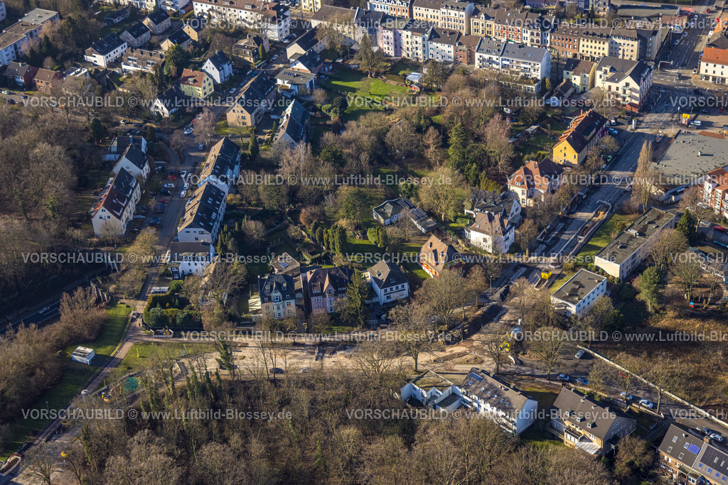 Bochum240103653 | Luftbild, Wohngebiet und Baustelle Stensstraße, Weitmar, Bochum, Ruhrgebiet, Nordrhein-Westfalen, Deutschland