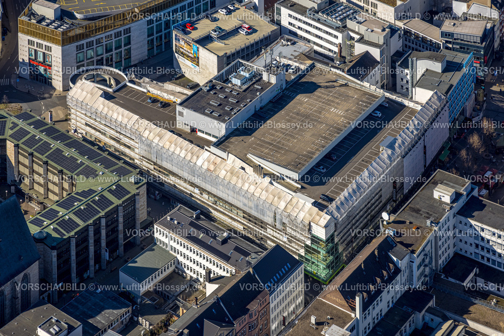 Dortmund250300261 | Luftbild, Parkhaus Kolpingstraße Ecke Westenhellweg mit Sanierung und Verhüllung, City, Dortmund, Ruhrgebiet, Nordrhein-Westfalen, Deutschland