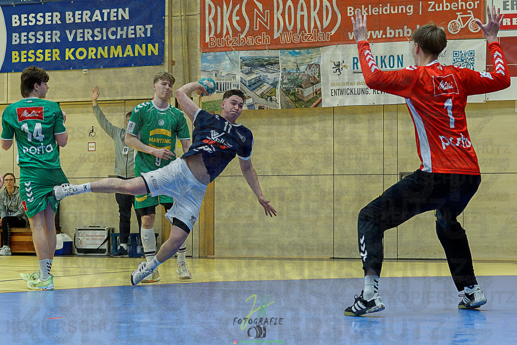 mJB Pokalrunde dt. Meisterschaft, TV Hüttenberg - TSV GWD Minden | mJB Pokalrunde dt. Meisterschaft, TV Hüttenberg - TSV GWD Minden am 15.03.2025 in Münchholzhausen (Sporthalle Münchholzhausen)Photo © 2025 - Jörg Heinrich - Realisiert mit Pictrs.com