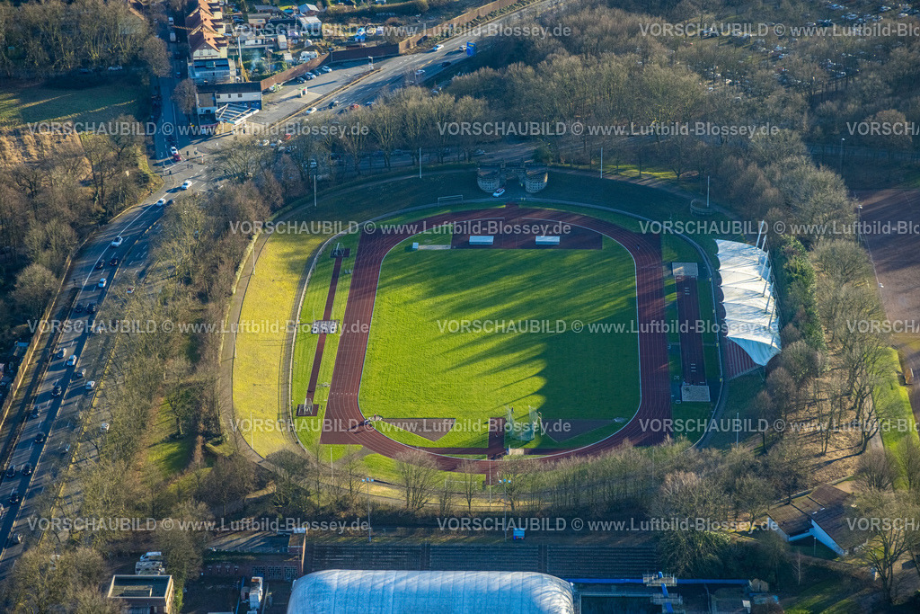 Gladbeck240108091 | Luftbild, Stadion Gladbeck - Vestische Kampfbahn, Fußballstadion und Leichtathletikstadion, Butendorf, Gladbeck, Ruhrgebiet, Nordrhein-Westfalen, Deutschland
