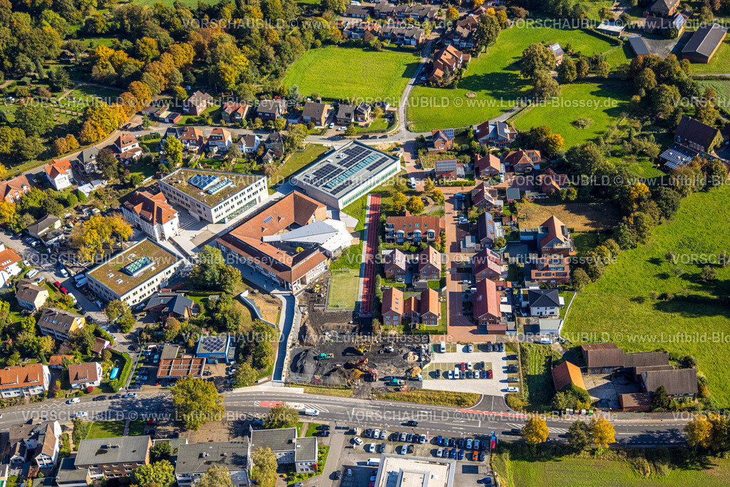Hamm241007536 | Luftbild, Baustelle Arnold-Freymuth-Gesamtschule, An der Falkschule, Stadtbezirk Herringen, Hamm, Ruhrgebiet, Nordrhein-Westfalen, Deutschland