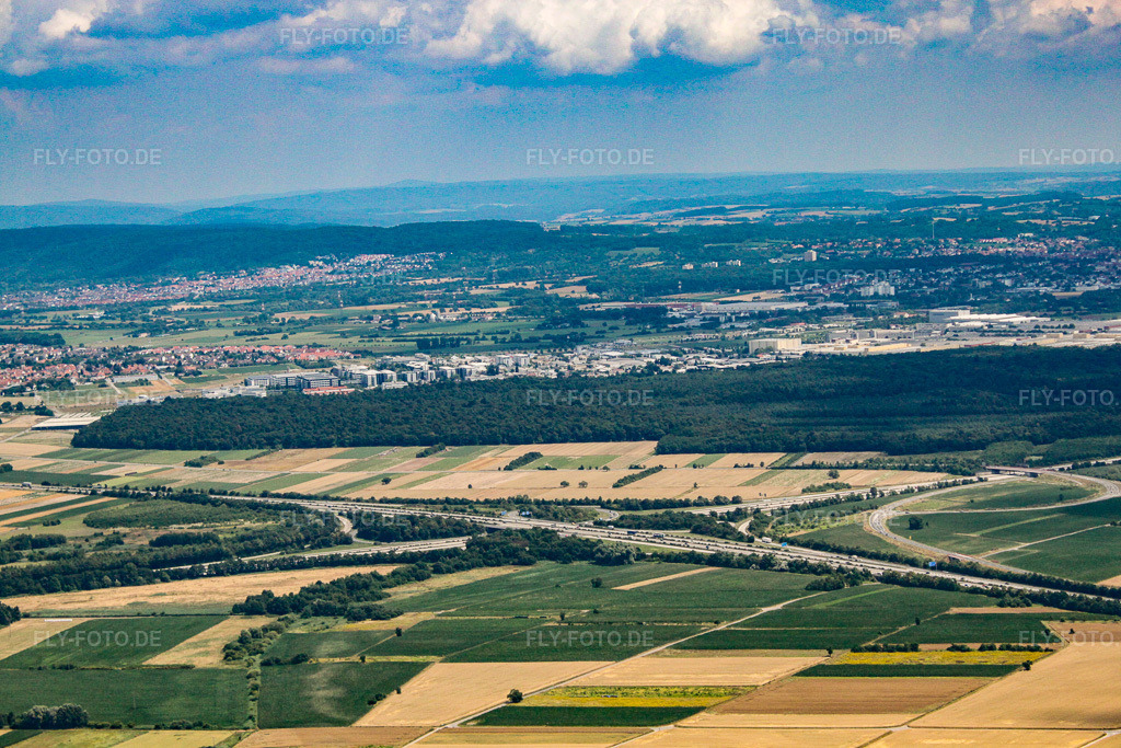 Luftbild: Autobahnkreuz Walldorf A6 und A5 im Ortsteil Rot in St. Leon-Rot im Bundesland Baden-Württemberg in Deutschland. Foto: IMG_19195.jpg vom 05.07.2009 durch Werner Riehm/FLY-FOTO.de