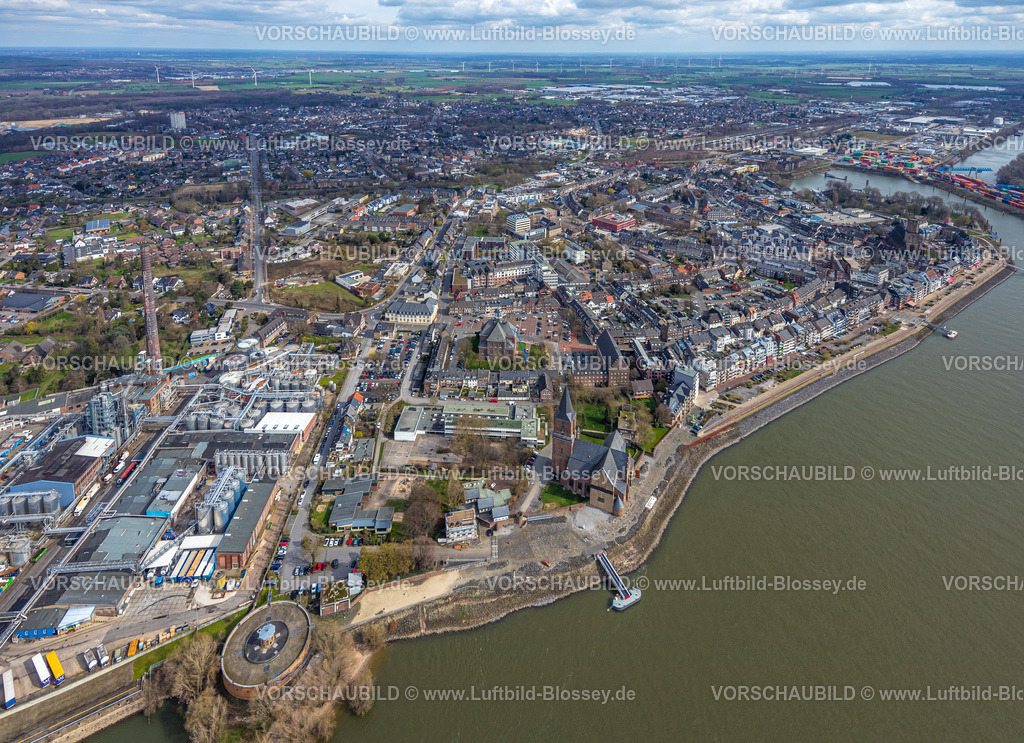 Emmerich230300241 | Luftbild, KLK Emmerich, KLK Oleo Chemiewerk, Ortsansicht und Rheinpromenade, Emmerich am Rhein, Niederrhein, Nordrhein-Westfalen, Deutschland