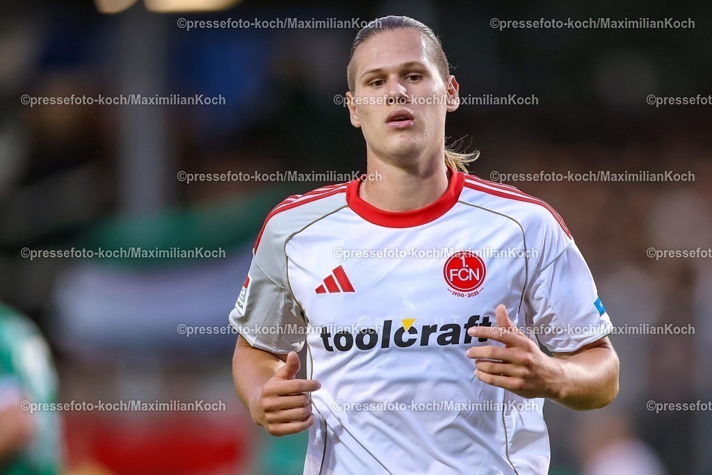 PRM22082501151 | 22.08.2025, Fußball, Preußen Münster - 1. FC Nürnberg, 2. Fußball Bundesliga,  Preußenstadion, Saison 2025 2026: Artem Stepanov&nbsp;(1FC Nuernberg #11)  DFB regulations prohibit any use of photographs as image sequences and or quasi-video.