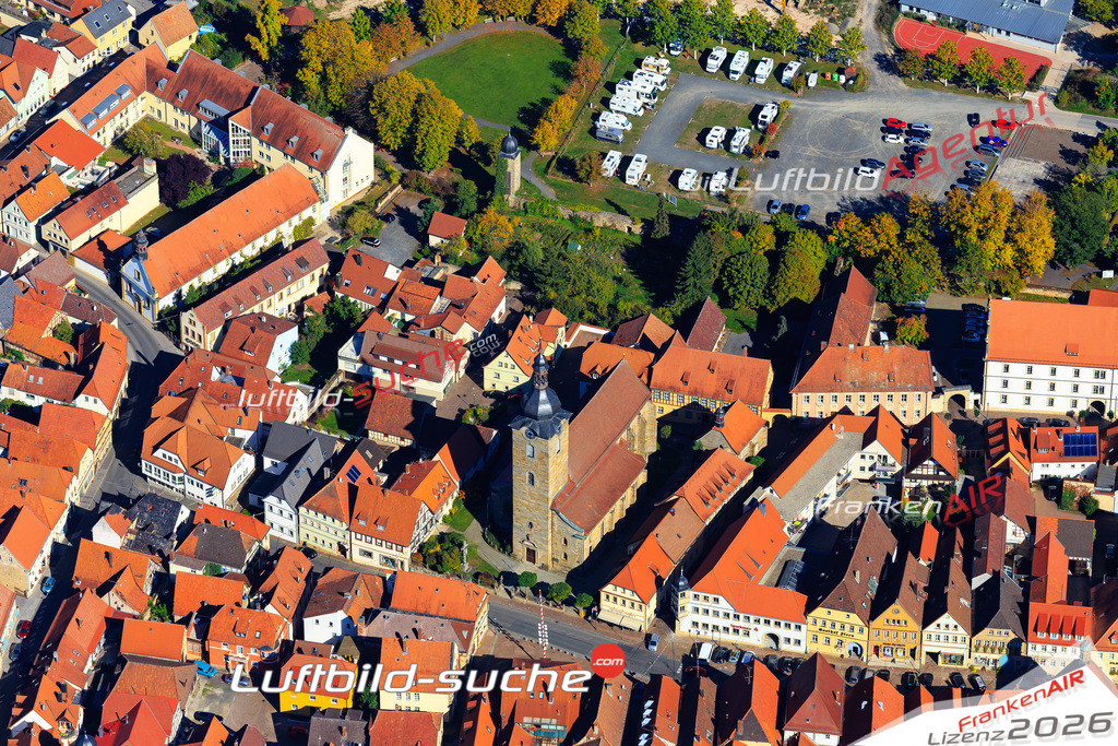Die Luftaufnahme Sandhof - Ebern wurde vom UL-Flugzeug (keine Drohne) aus fotografiert.Hohe Druck- Auflösung-die Geschenkidee!