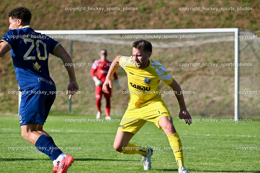 SV Malta vs. ATUS Velden | #20 Alessandro Kiko ATUS Velden, #7 Sandro Reinhold Seebacher SV Malta, SV Malta vs. ATUS Velden, SV Malta vs. ATUS Velden am 19.08.2025 in Malta (Sportplatz Malta), Austria, (Photo by Bernd Stefan)