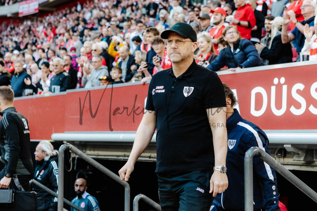 2. Bundesliga, Saison 2024/25, 28. Spieltag: Fortuna Düsseldorf - SC Preußen Münster | Düsseldorf, 05.04.2025: 2. Bundesliga, 28. Spieltag, Fortuna Düsseldorf gegen SC Preußen Münster in der Merkur Spiel-Arena in Düsseldorf. Foto: sportfotografie.ms | Markus Paletta - Realisiert mit Pictrs.com