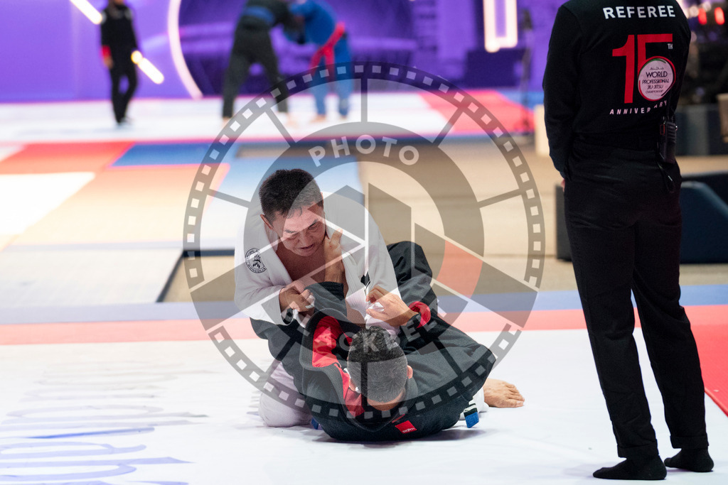 20231106PBB2969 | Fighters compete during the AJP World Master Championship in the Mubadala Arena in Abu Dhabi, Arab United Emirates, on November 6, 2023.