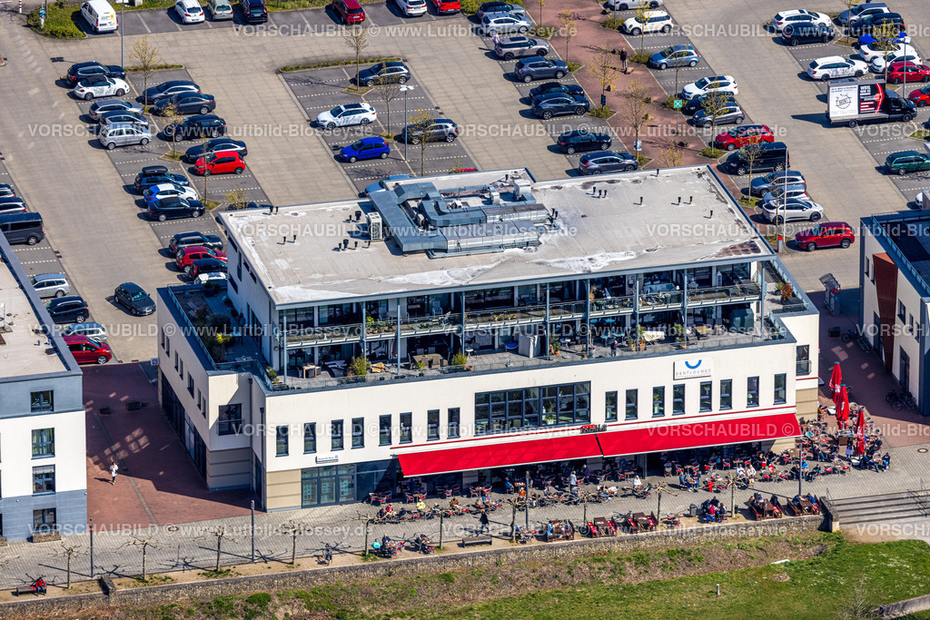 Herdecke220401784 | Luftbild, Cafe Extrablatt mit Außengastronomie im Quartier Ruhr-Aue, Herdecke, Ruhrgebiet, Nordrhein-Westfalen, Deutschland