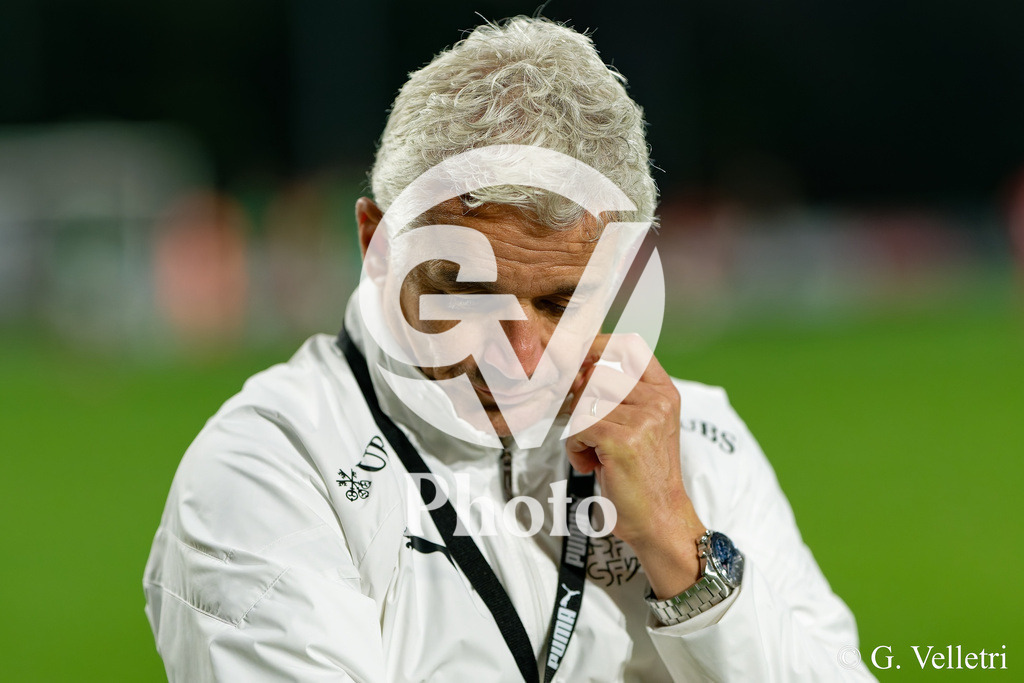 UEFA Region's Cup - Vaud v Munster | Aymon Jean-Yves (Coach Vaud) is worry during the UEFA Region's Cup game between Vaud and Munster at Centre Sportif de Colovray in Nyon, Switzerland 