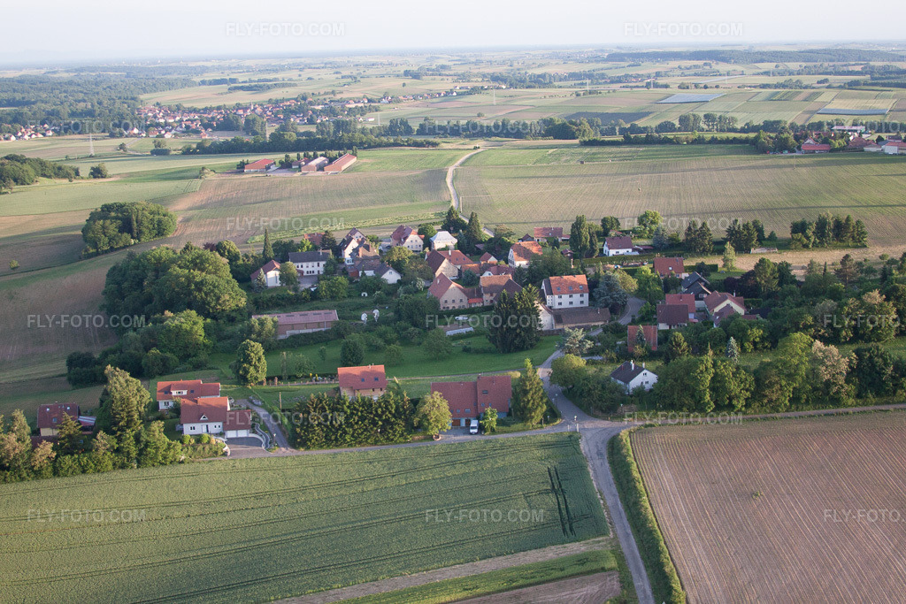 Aerial view: View of the town in Geisberg in the state Bas-Rhin, France.Photo: IMG_58024.jpg taken on 06/16/2013 by Werner Riehm/FLY-FOTO.comResolution of the original: 4752 x 3168 px