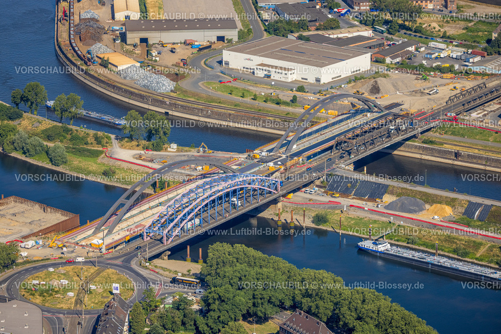 Duisburg230706368 | Luftbild, Karl-Lehr-Brücke, zwischen Kaßlerfeld und Ruhrort, Ruhrort, Duisburg, Ruhrgebiet, Nordrhein-Westfalen, Deutschland