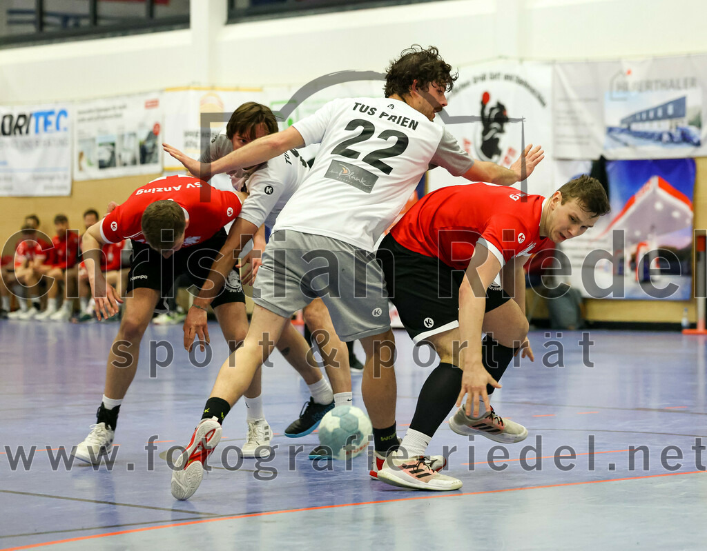 2023-04-01_013_SV_Anzing_gegen_TuS_Prien | Anzing, Deutschland, 01.04.2023:
Handball, Bezirksliga 2022 / 2023, 12. Spieltag, SV Anzing gegen TuS Prien, Endergebnis: 

Foto: Christian Riedel / fotografie-riedel.net