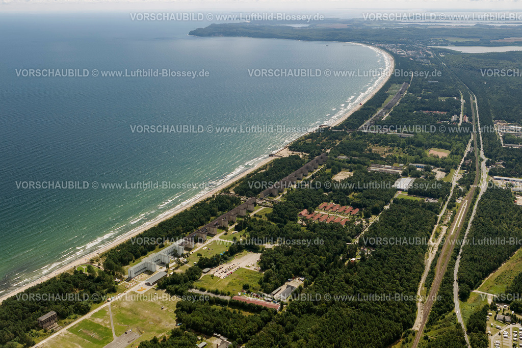 Ruegen12083233Prora | Luftbild, KdF Bad Prora, ehemalige Ferienanlage der Nationalsozialisten Kraft durch Freude, mit Sandstrand,  Binz, Insel Rügen, Mecklenburg-Vorpommern, Deutschland, Europa