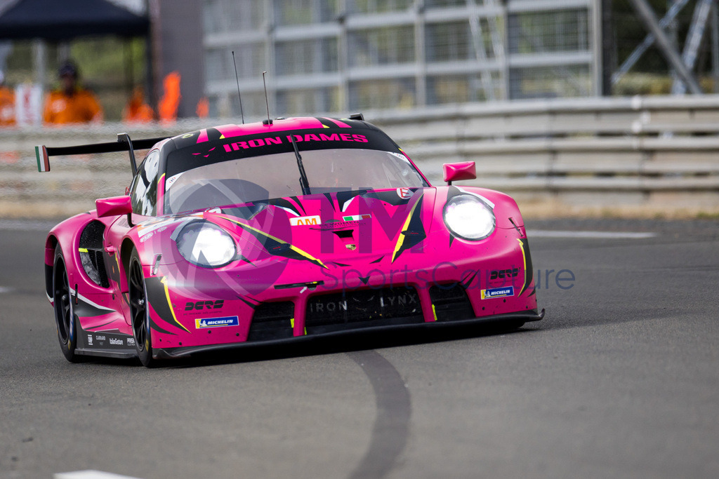 Trainproduction-20230610-2108 | LE MANS,FRANCE,10.Jun.23 - MOTORSPORTS - WEC, FIA World Endurance Championships, 24 Hours of Le Mans, Circuit de la Sarthe, race. Image shows Sarah Bovy (BEL), Michelle Gatting (DEN) and Rahel Frey (SUI/ Iron Dames).  Photo: Trainproduction / Matthias Trinkl