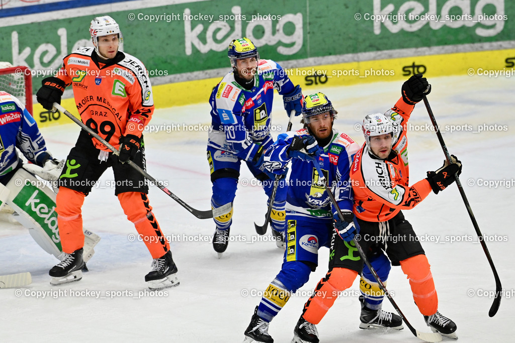 EC IDM WÄRMEPUMPEN VSV vs. MOSER MEDICAL GRAZ99ERS | #16 Kevin Hancock EC VSV, #10 Thomas Vallant EC VSV, #52 Paul Huber Graz 99ers, #55 Nick Swaney Graz 99ers, EC IDM WÄRMEPUMPEN VSV vs. MOSER MEDICAL GRAZ99ERS, EC IDM WÄRMEPUMPEN VSV vs. MOSER MEDICAL GRAZ99ERS am 17.03.2026 in Villach (Stadthalle Villach), Austria, (Photo by Bernd Stefan)