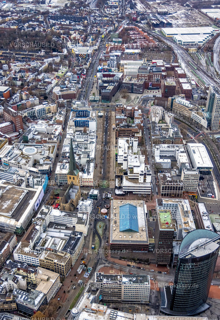Dortmund221201665 | Luftbild, Innenstadtansicht, evang. Stadtkirche St. Petri, Kampstraße, Westenhellweg, Dortmunder U, City, Dortmund, Ruhrgebiet, Nordrhein-Westfalen, Deutschland